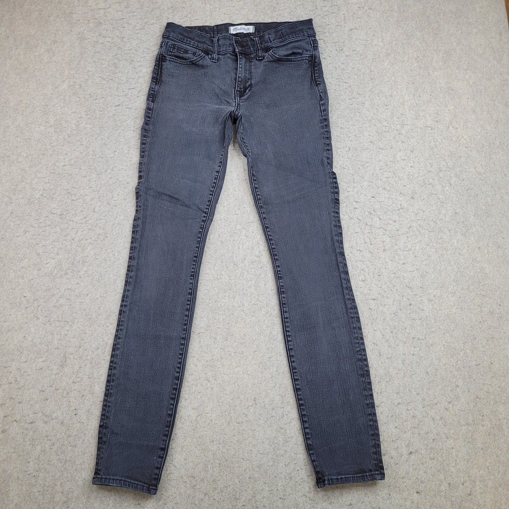 Madewell Skinny Skinny Jeans Womens 27 Black Denim Stretch Mid Rise 27x29
